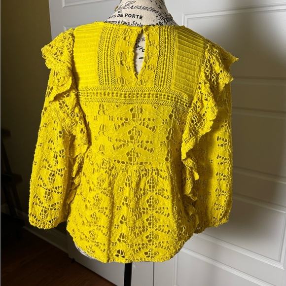 Anthropologie Clementine Eyelet Blouse Sz 4 - Picture 8 of 9